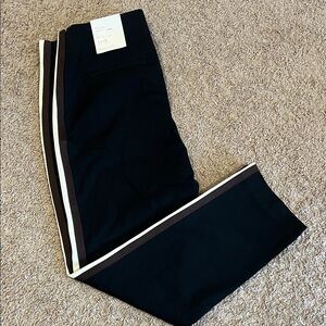 Women’s Black Pants with Striped Detail